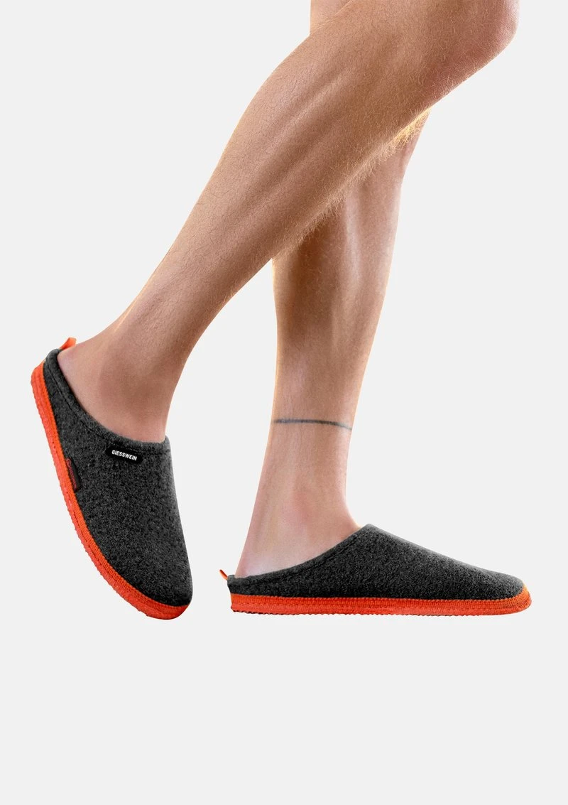 Giesswein WOOLPOPS - Hausschuh - Anthrazit/neonorange 2 Giesswein WOOLPOPS - Hausschuh - Anthrazit/neonorange – Bild 2